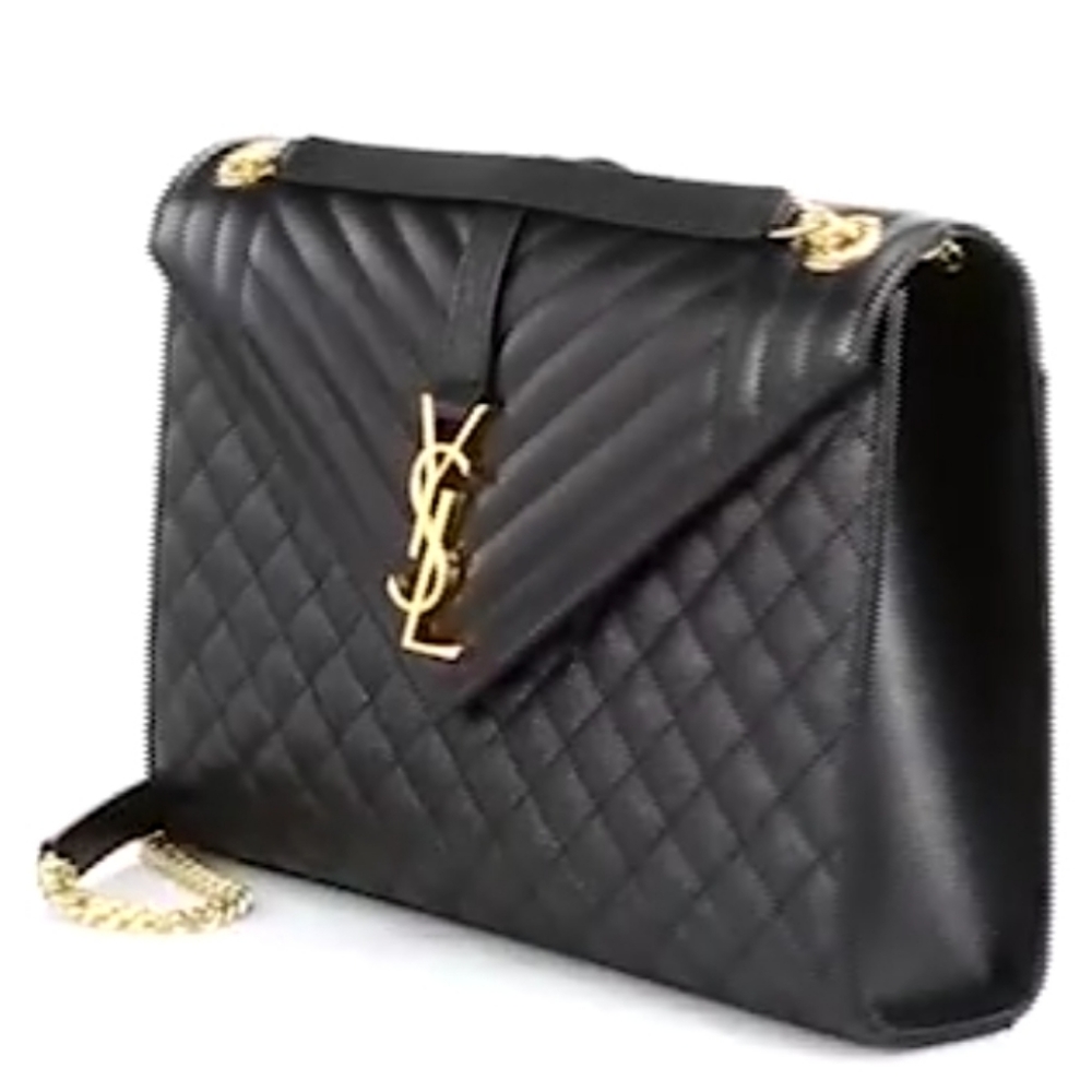 YSL Large Envelope Matelasse Leather Bag - Picture 7 of 7
